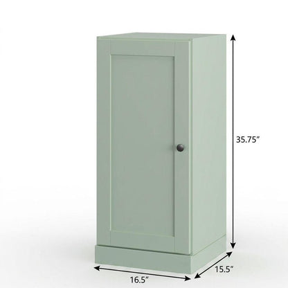 17" Sage Solid Wood Single Door Linen Cabinet HomeRoots