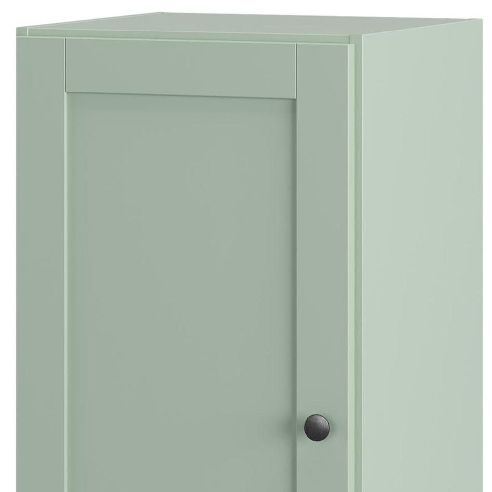 17" Sage Solid Wood Single Door Linen Cabinet