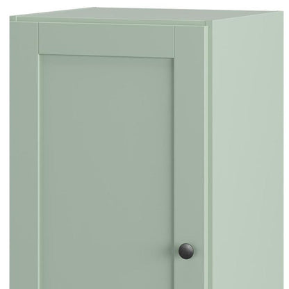 17" Sage Solid Wood Single Door Linen Cabinet