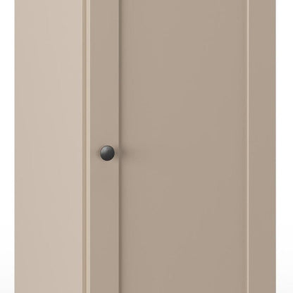 17" Beige Solid Wood Single Door Linen Cabinet