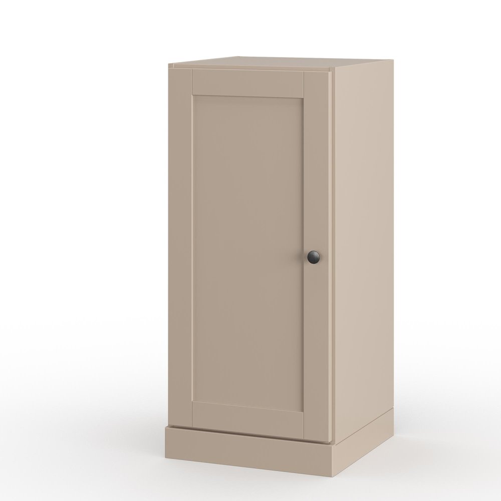 17" Beige Solid Wood Single Door Linen Cabinet — view 1