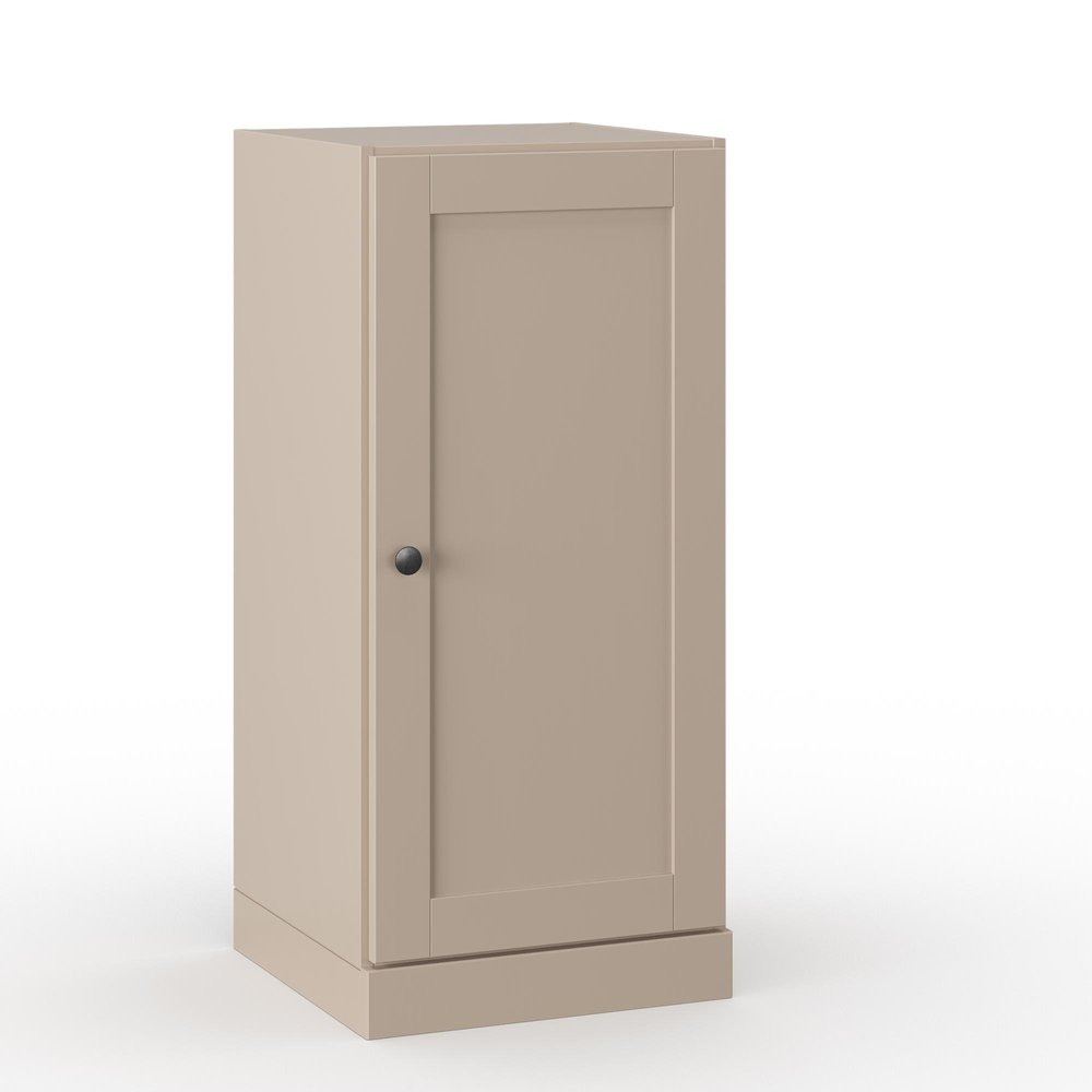 17" Beige Solid Wood Single Door Linen Cabinet
