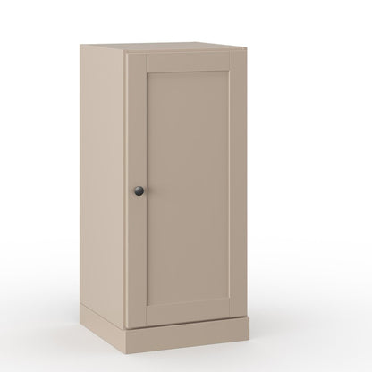 17" Beige Solid Wood Single Door Linen Cabinet