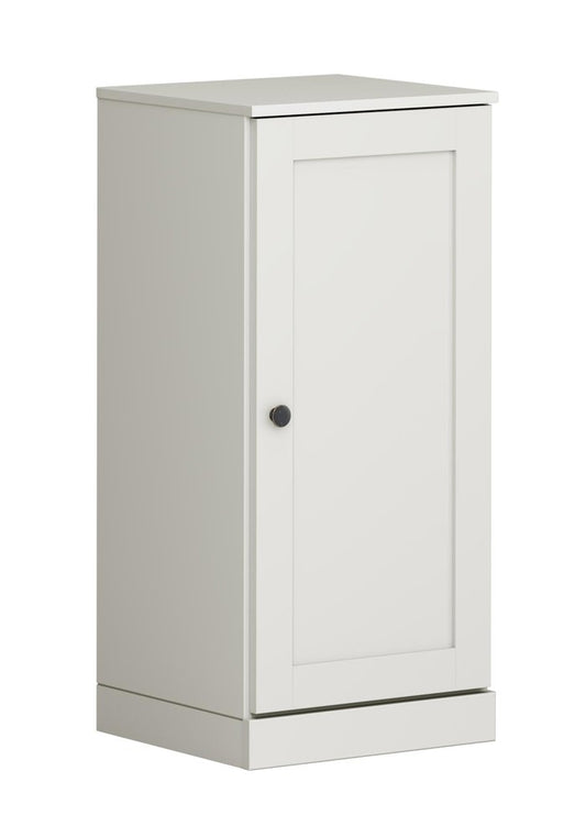 17" Off White Solid Wood Single Door Linen Cabinet