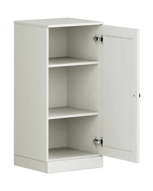 17" Off White Solid Wood Single Door Linen Cabinet