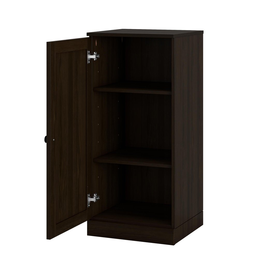 17" Espresso Solid Wood Single Door Linen Cabinet — view 2