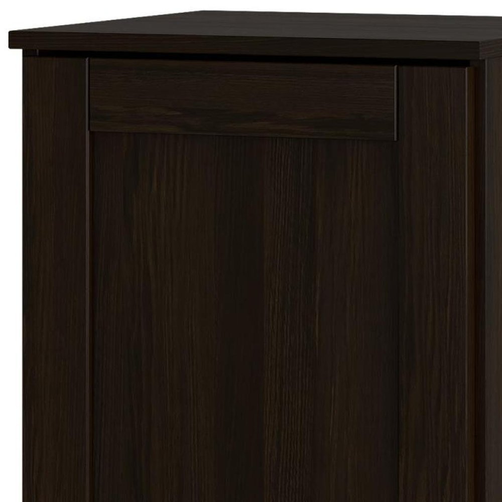 17" Espresso Solid Wood Single Door Linen Cabinet — view 4