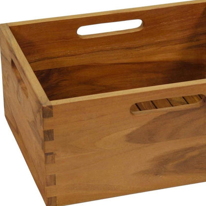 13" Brown Solid Wood Bathroom Storage Furniture Set HomeRoots