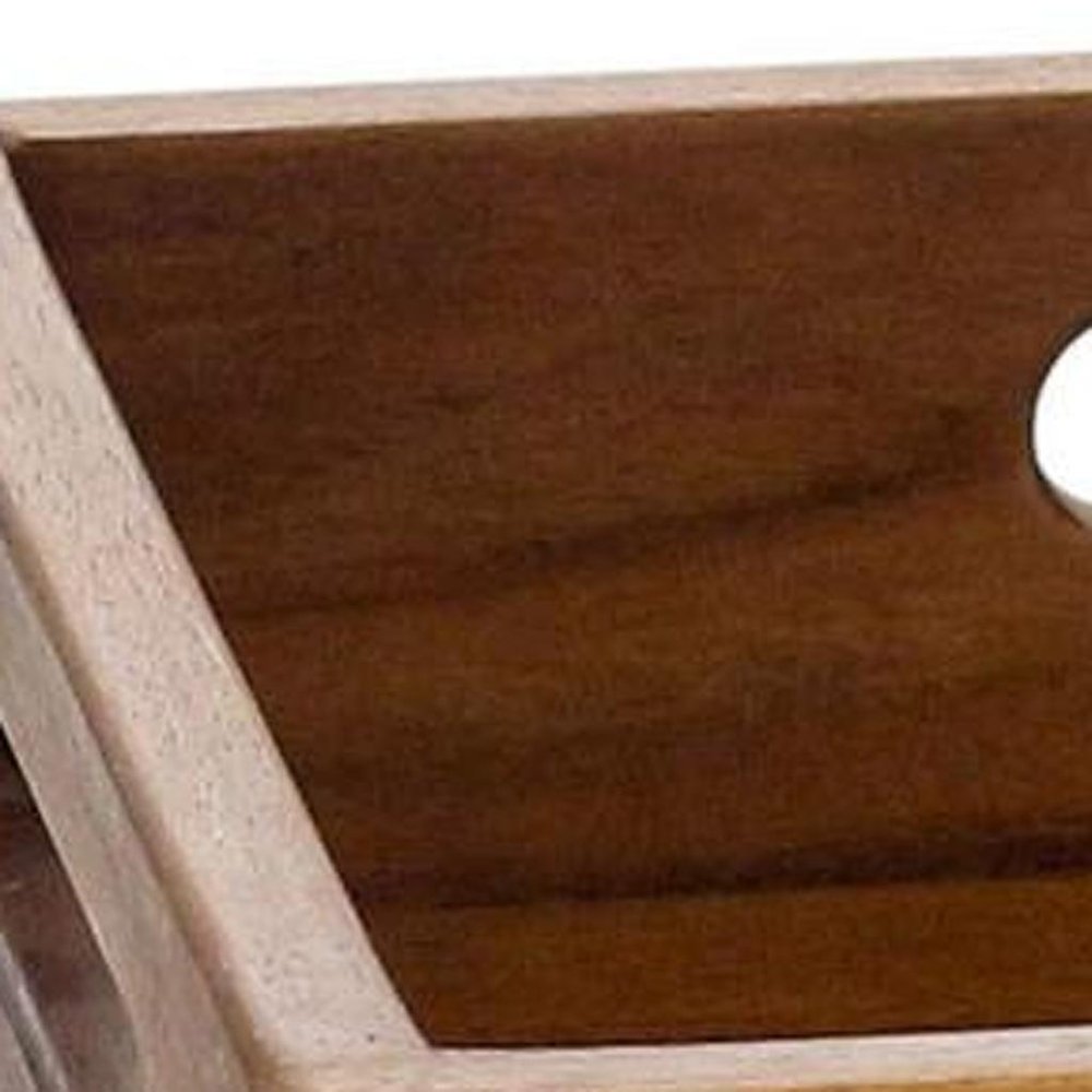 11" Brown Solid Wood Bathroom Storage Furniture Set HomeRoots