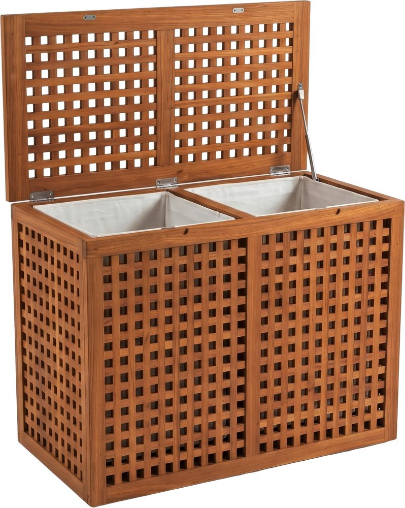 18" Brown Solid Wood Bathroom Storage Furniture Set — view 2
