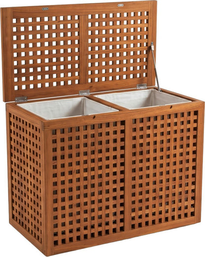 18" Brown Solid Wood Bathroom Storage Furniture Set HomeRoots