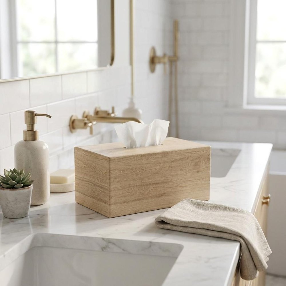 7" Brown Solid Wood Bathroom Storage Furniture Set HomeRoots
