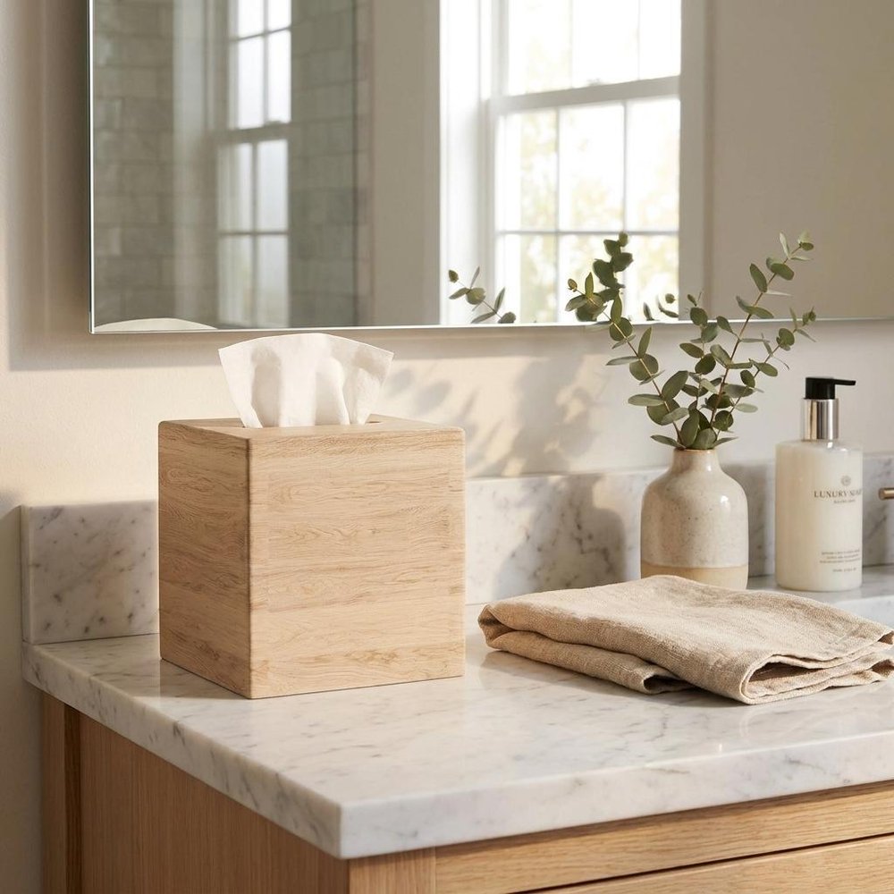 6" Brown Solid Wood Bathroom Storage Furniture Set HomeRoots