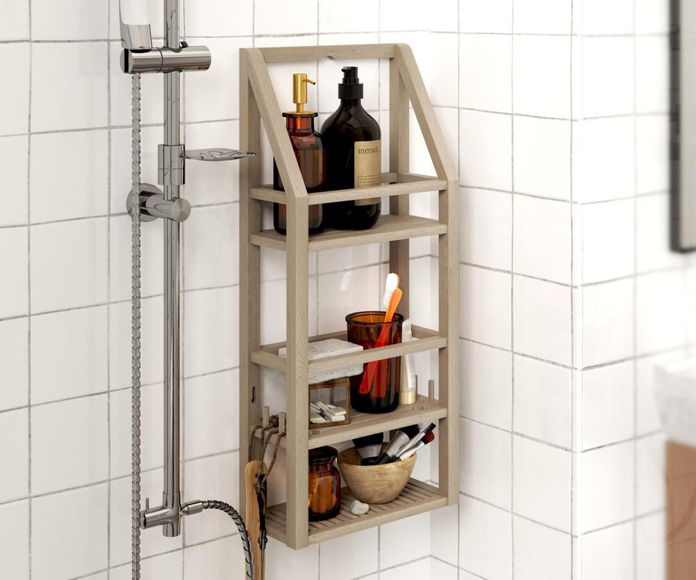 5" Brown Solid Wood Bathroom Storage Furniture Set HomeRoots