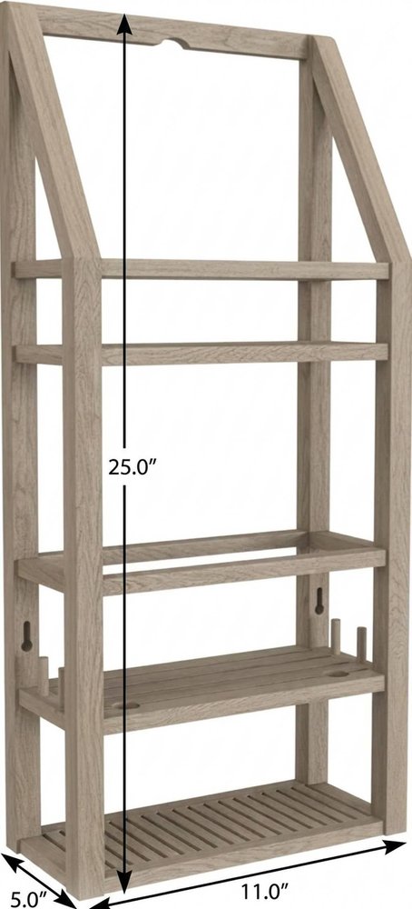 5" Brown Solid Wood Bathroom Storage Furniture Set — view 6