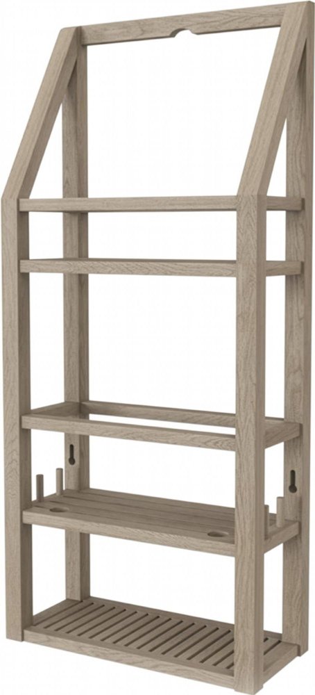 5" Brown Solid Wood Bathroom Storage Furniture Set — view 3