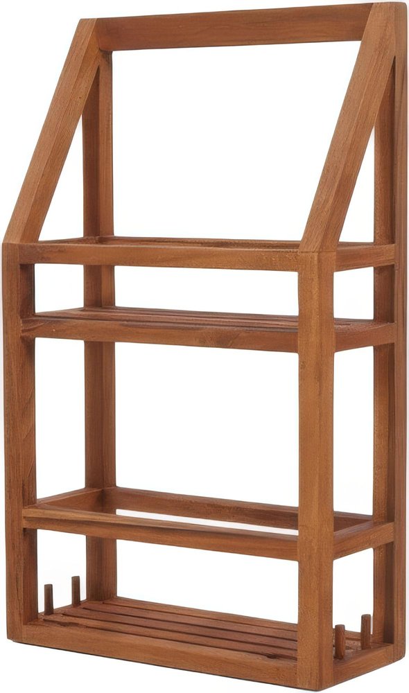 5" Brown Solid Wood Bathroom Storage Furniture Set — view 2