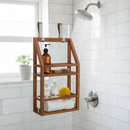 5" Brown Solid Wood Bathroom Storage Furniture Set HomeRoots