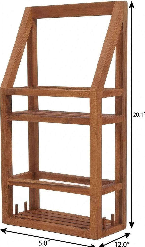 5" Brown Solid Wood Bathroom Storage Furniture Set HomeRoots
