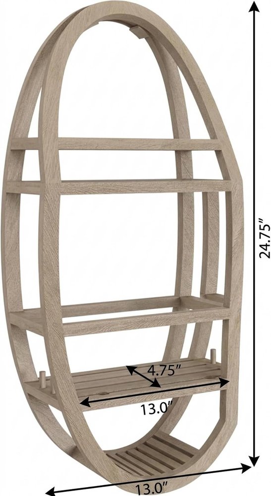 13" Gray Solid Wood Wall Mounted Shower Caddy HomeRoots