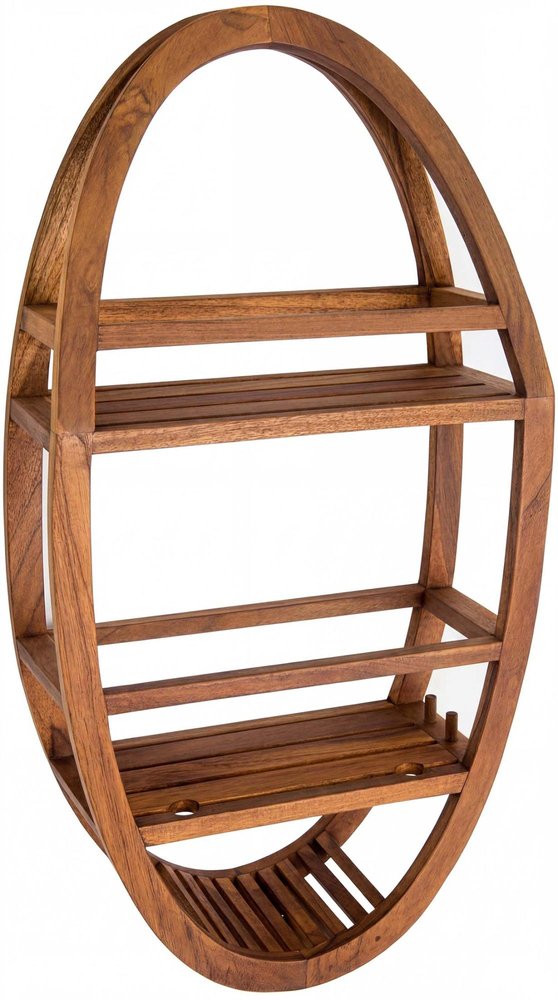 13" Gray Solid Wood Wall Mounted Shower Caddy HomeRoots