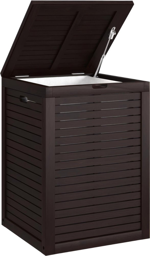 18" Brown Solid Wood Bathroom Storage Furniture Set — view 2