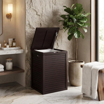 18" Brown Solid Wood Bathroom Storage Furniture Set HomeRoots