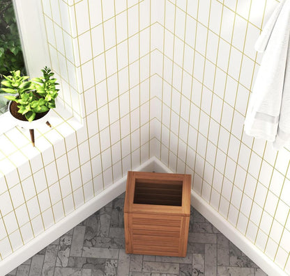 9" Brown Solid Wood Bathroom Storage Furniture Set HomeRoots