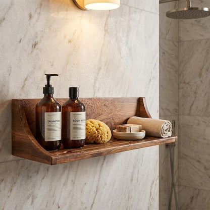 5" Brown Solid Wood Bathroom Storage Furniture Set HomeRoots