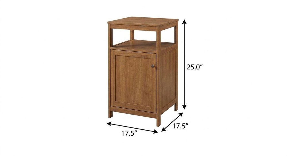 18" Brown Solid Wood Bathroom Storage Furniture Set — view 6