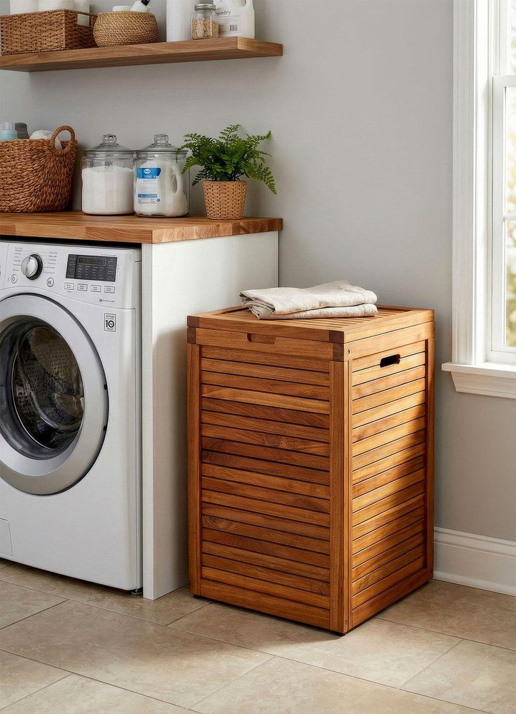 18" Brown Solid Wood Bathroom Storage Furniture Set HomeRoots
