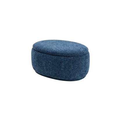 34" Set of Two Gold Chenille Oval Ottoman With Storage HomeRoots