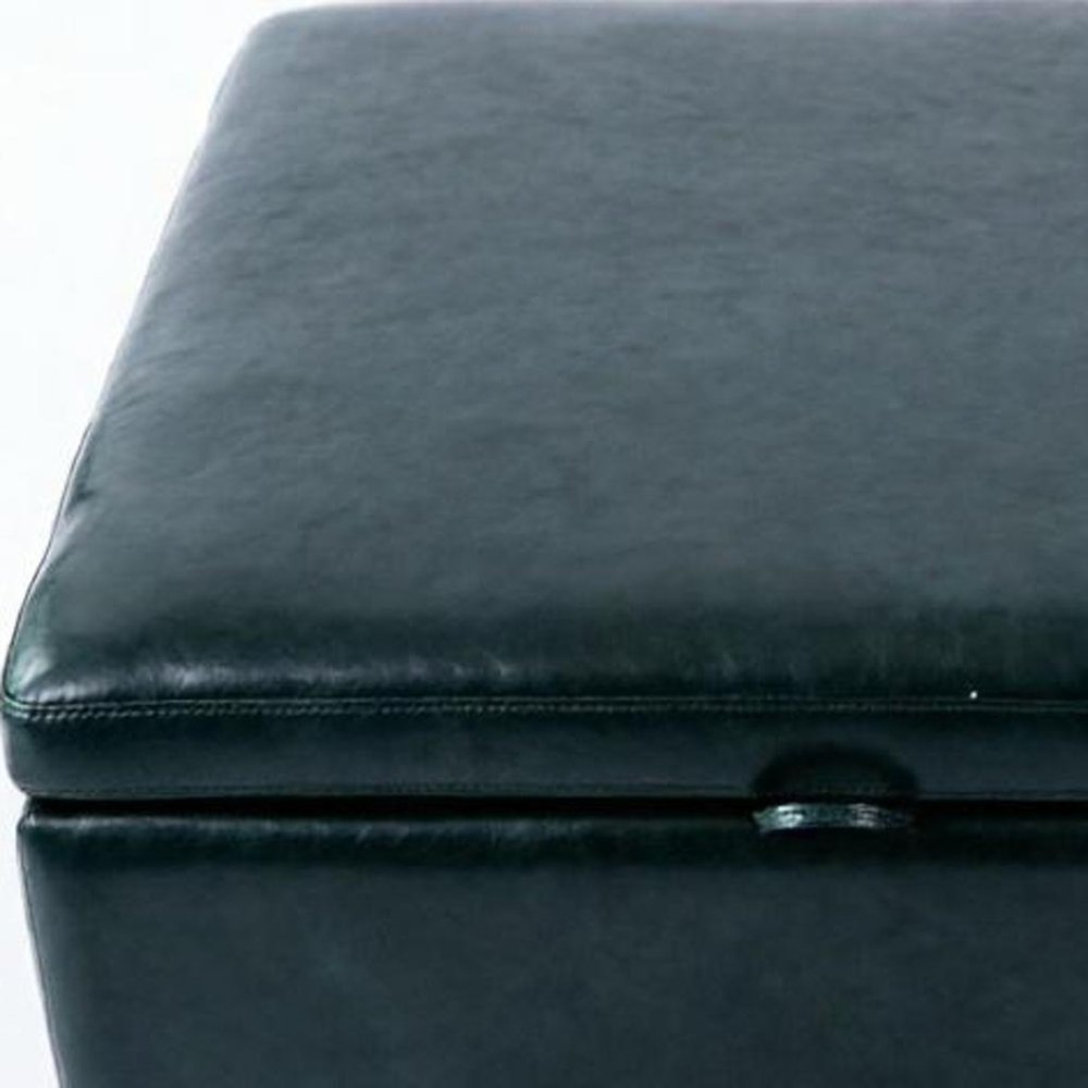 37" Brown And Black Faux Leather Ottoman With Storage HomeRoots