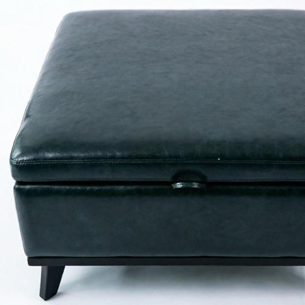 37" Brown And Black Faux Leather Ottoman With Storage — view 12