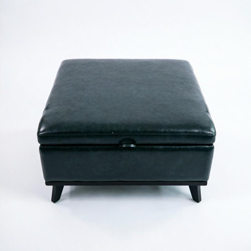 37" Brown And Black Faux Leather Ottoman With Storage — view 13