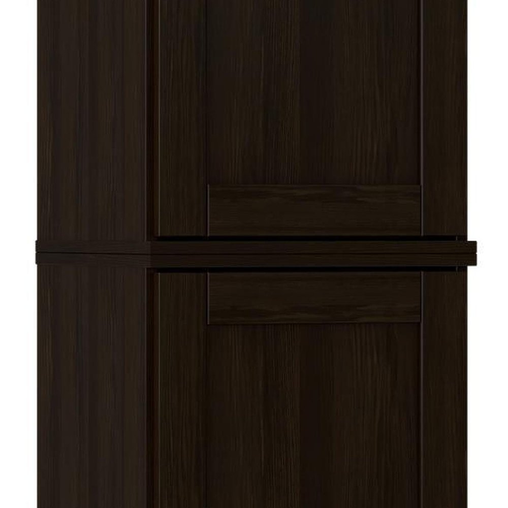 72" Espresso Solid Wood Two Door Pantry Or Storage Closet