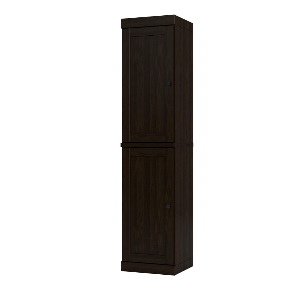 72" Espresso Solid Wood Two Door Pantry Or Storage Closet HomeRoots