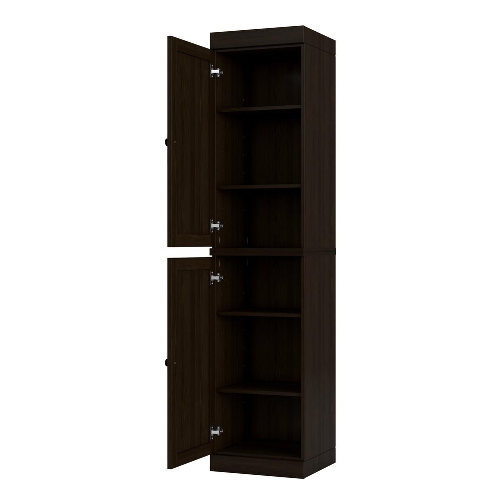72" Espresso Solid Wood Two Door Pantry Or Storage Closet