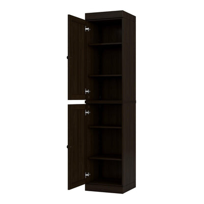 72" Espresso Solid Wood Two Door Pantry Or Storage Closet