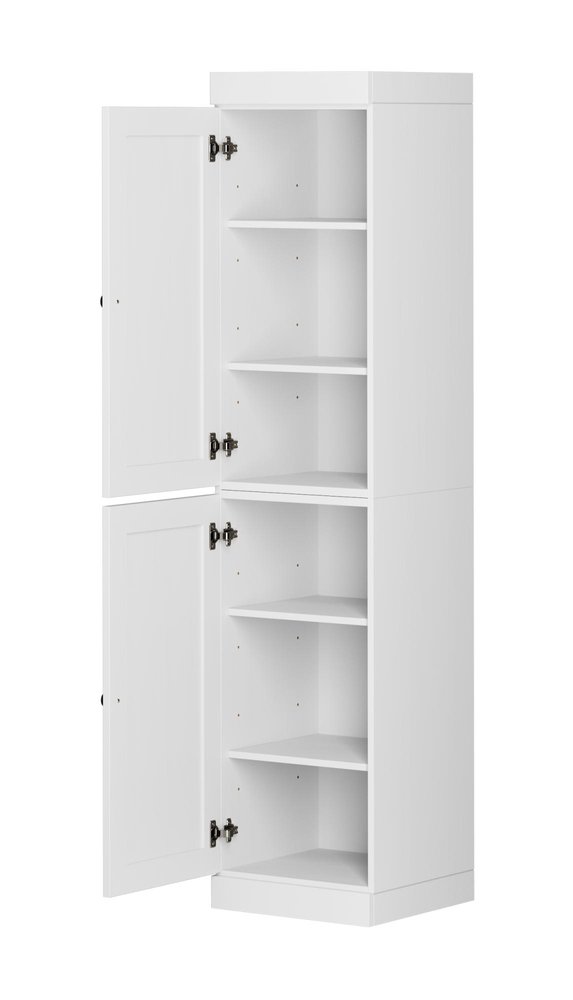72" White Solid Wood Two Door Pantry Or Storage Closet HomeRoots
