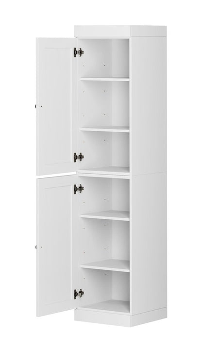 72" White Solid Wood Two Door Pantry Or Storage Closet HomeRoots