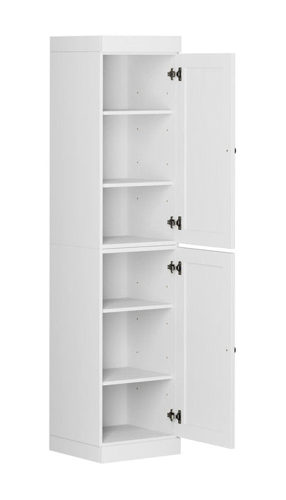 72" White Solid Wood Two Door Pantry Or Storage Closet HomeRoots