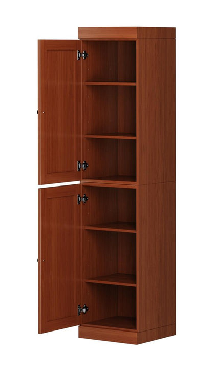 72" Coffee Solid Wood Two Door Pantry Or Storage Closet HomeRoots