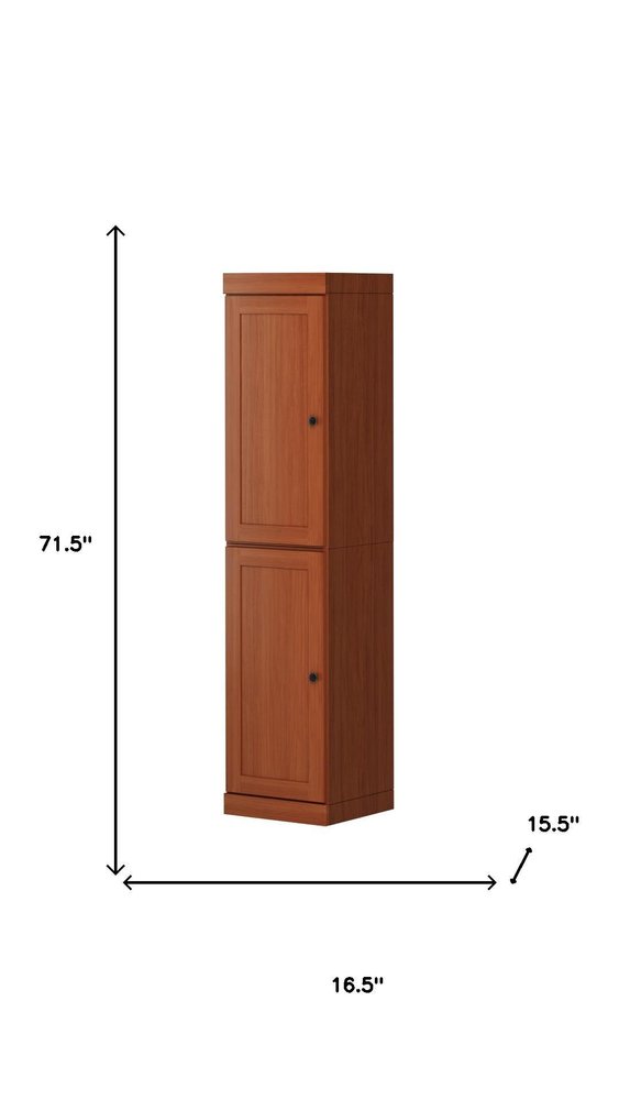 72" Coffee Solid Wood Two Door Pantry Or Storage Closet — view 5
