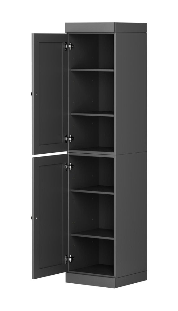 72" Gray Solid Wood Two Door Pantry Or Storage Closet HomeRoots