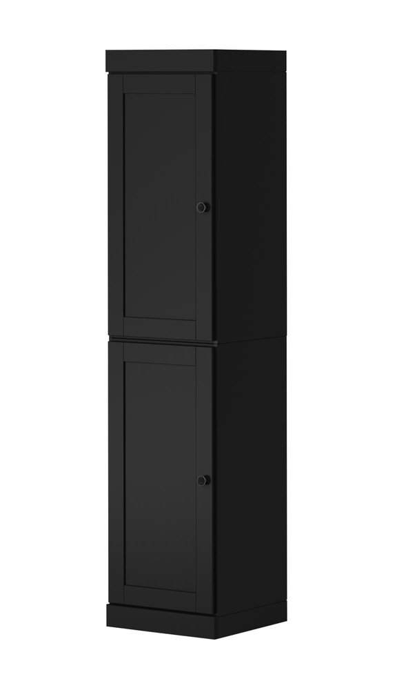 72" Black Solid Wood Two Door Pantry Or Storage Closet HomeRoots