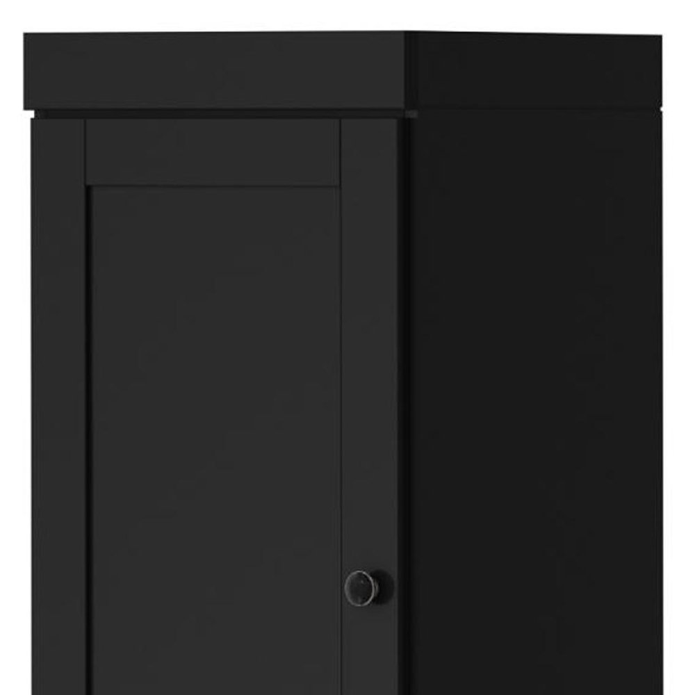 72" Black Solid Wood Two Door Pantry Or Storage Closet — view 3