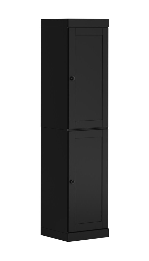 72" Black Solid Wood Two Door Pantry Or Storage Closet HomeRoots