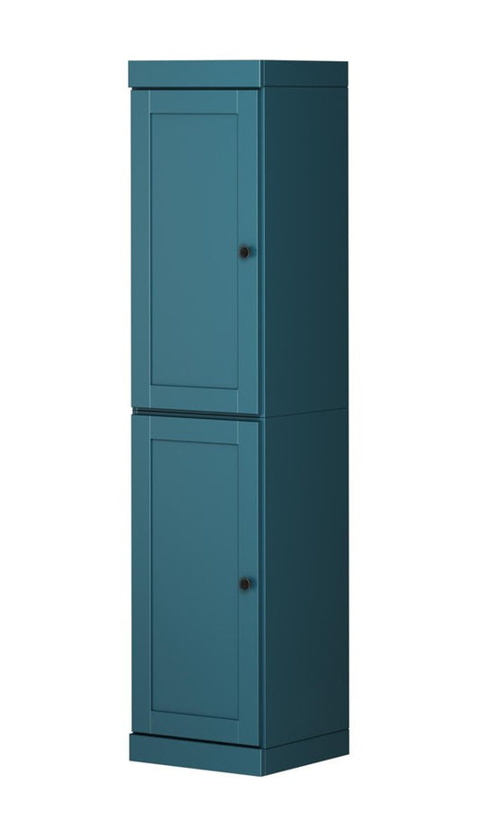 72" Teal Blue Solid Wood Two Door Pantry Or Storage Closet HomeRoots
