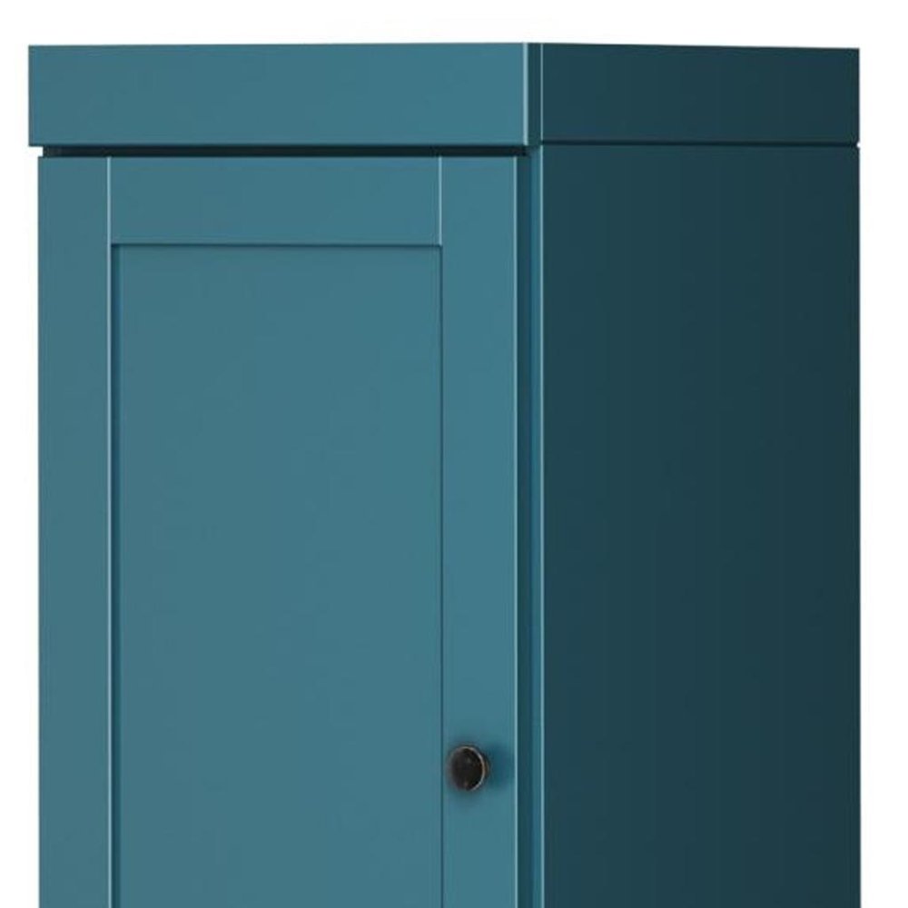 72" Teal Blue Solid Wood Two Door Pantry Or Storage Closet — view 3